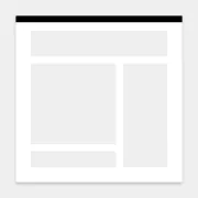 A minimalistic sketch of a website layout with no ad placements outlined – due to the use of an ad blocker